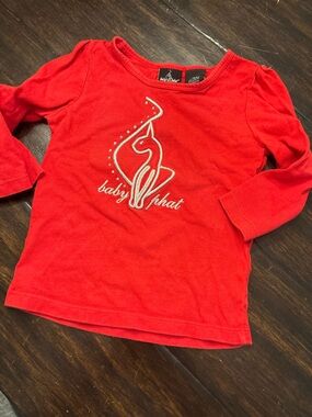 Baby Phat Red Long Sleeve Logo Tee with cat Graphic size 5/6